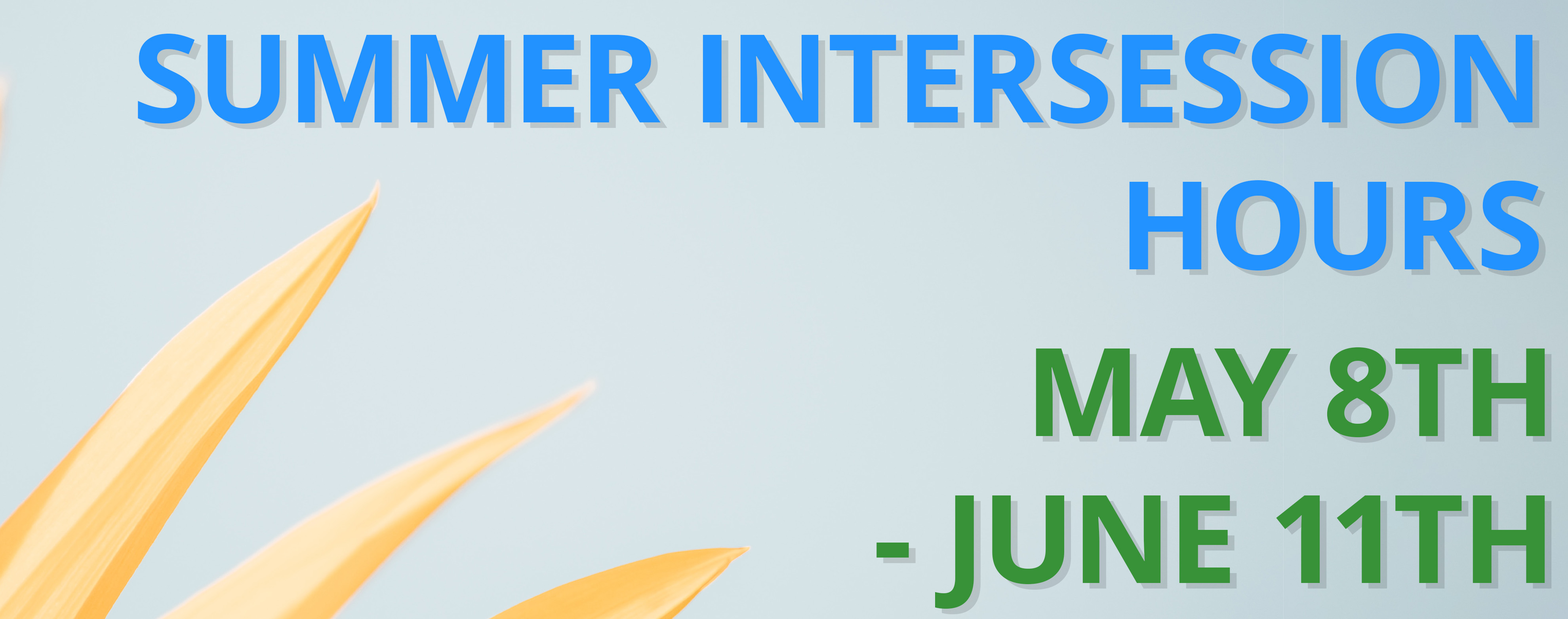 Summer Intersession Hours 